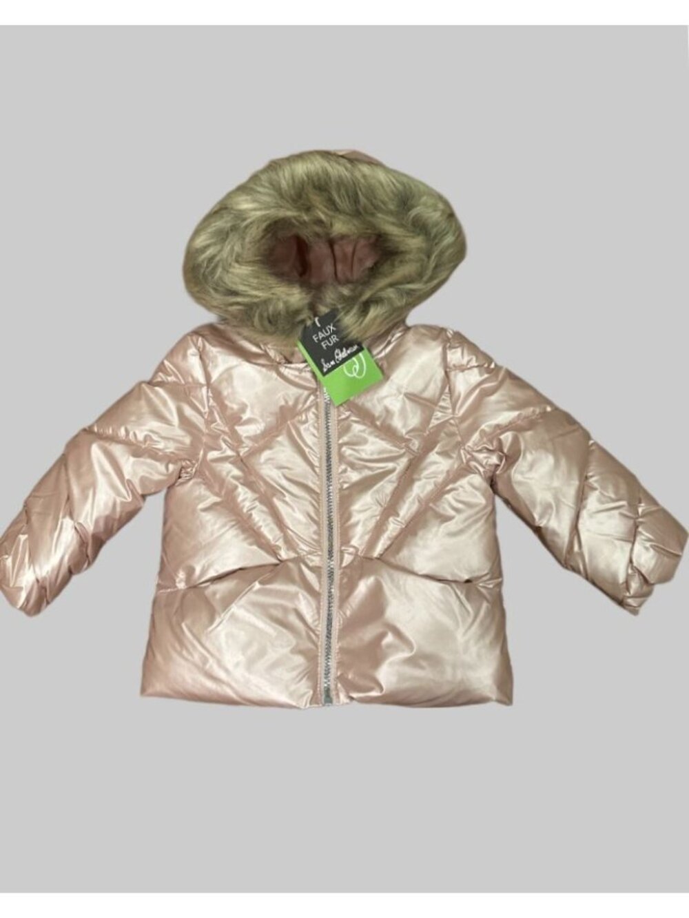 NWT Sam Edelman Girls 2T Pink Metallic Sunbeam Puffer Coat Hood (Nordstrom)